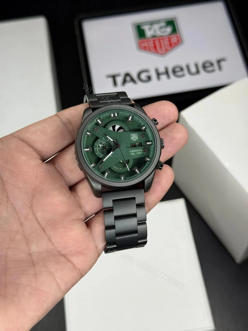 Tag Heuer Carrera CR7 Black Green Dial 42mm Quartz — view 1