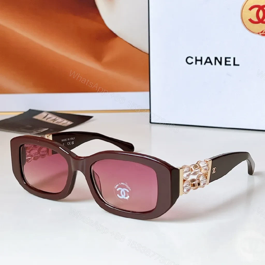 View 4 of Oversized Square Sunglasses: Black/White + Rose-Gold Chain Luxe Frame