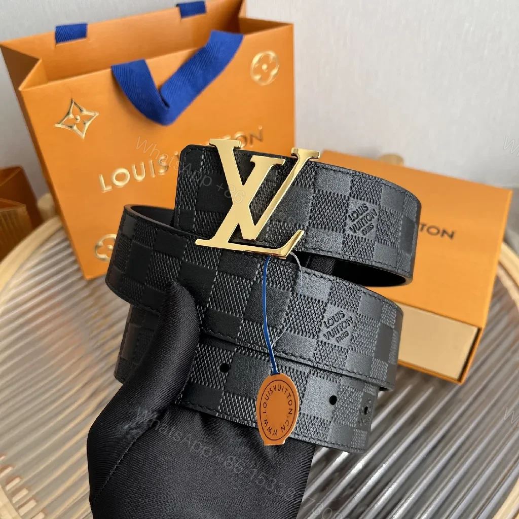 View 4 of Polished Monogram Belt: Black Leather, Gold Buckle, Luxe Style