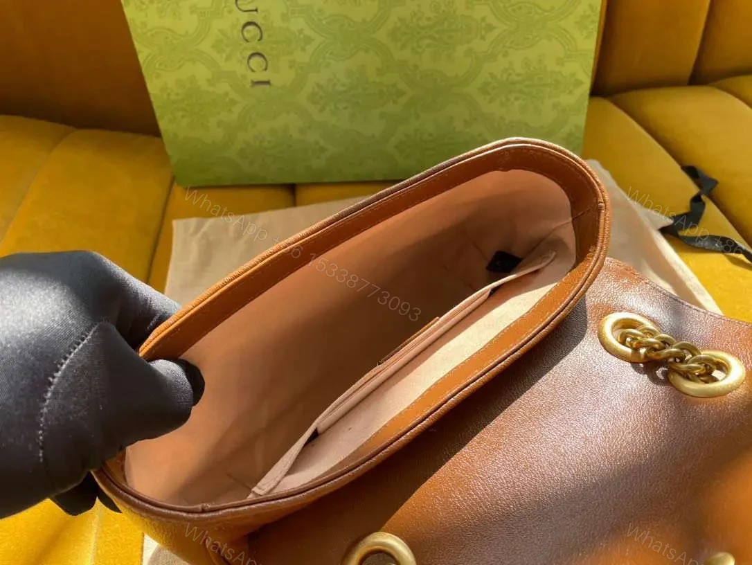 View 7 of Gucci Marmont Women’s Handbag Super Brown Smooth Leather 22cm