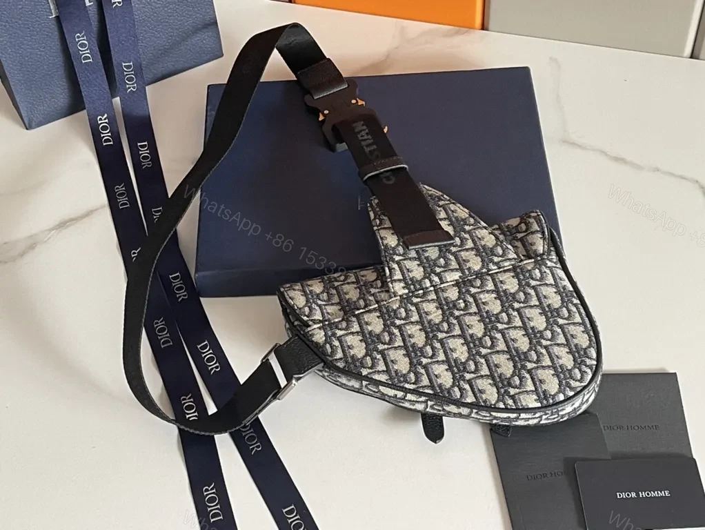 View 3 of Charcoal Dior Oblique Crossbody: Compact Luxury Bag