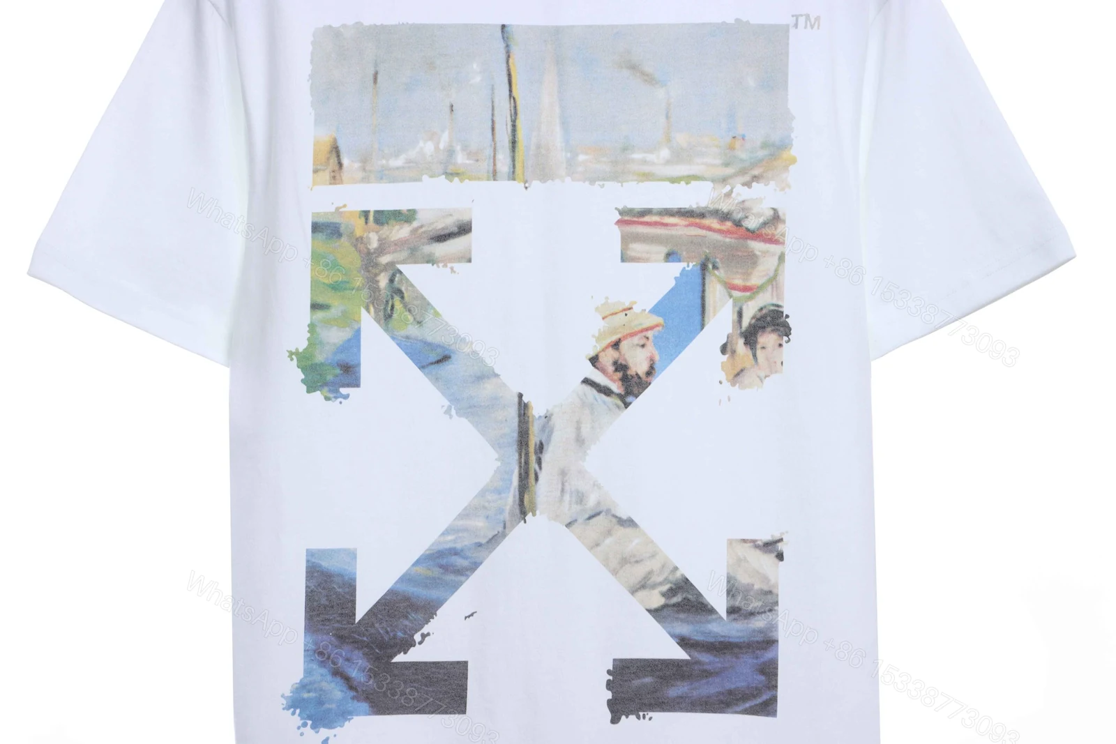 View 6 of Off-White Oil Painting Printing White T-Shirt