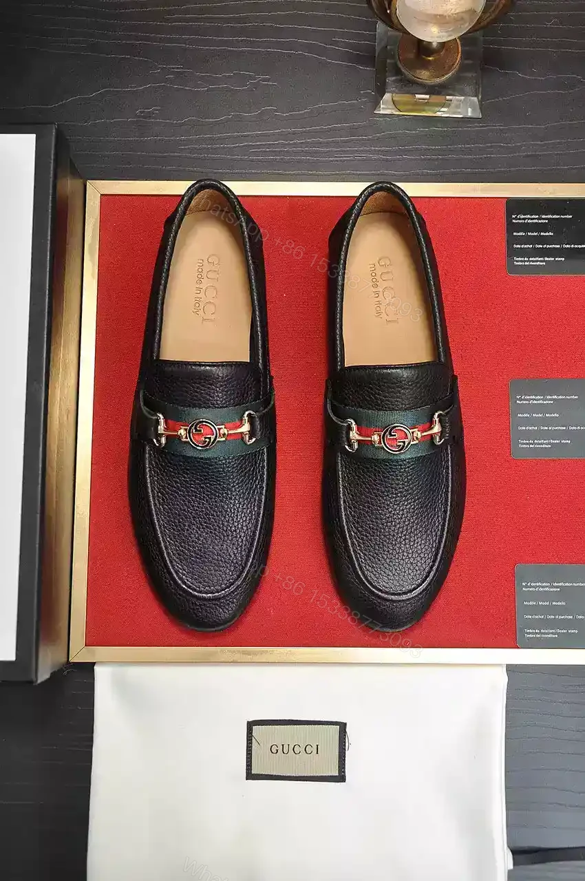 View 3 of GUCCI WEB AND JORDAAN LEATHER LOAFER IN BLACK – LDG30
