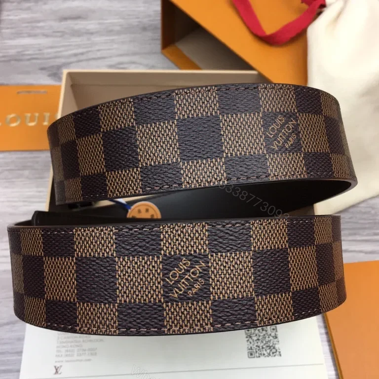 View 6 of Damier Ebony Belt: Premium LV Canvas, Matte Buckle, Adjustable