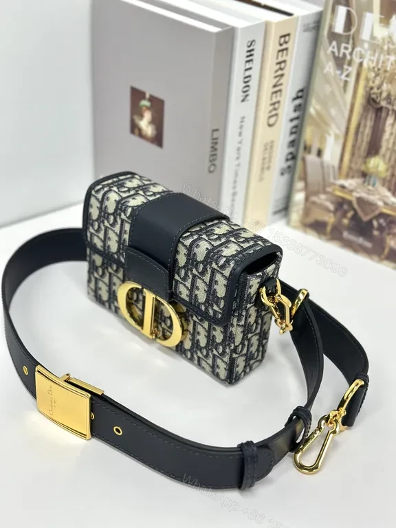 View 5 of Goldâ€‘tone Beltbag in Diorâ€‘style Monogram Leather Trim
