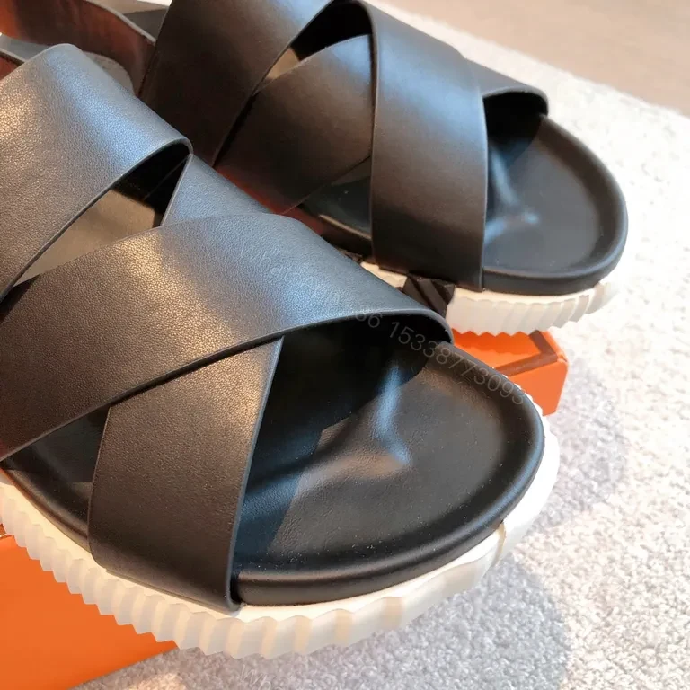 View 7 of Cross-Strap Leather Sandal: Chic Luxury Everyday Sandals