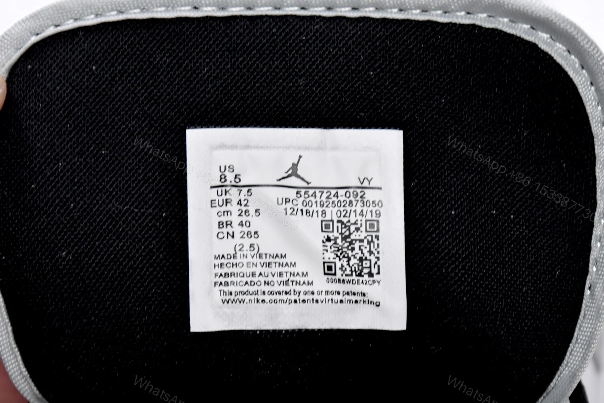 View 8 of Fake Jordan 1 Mid Light Smoke Grey 554724-092