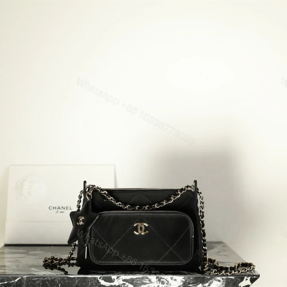 高仿Chanel*Neige25N系列AP4771絲絨單肩包黑色免檢版 — view 1