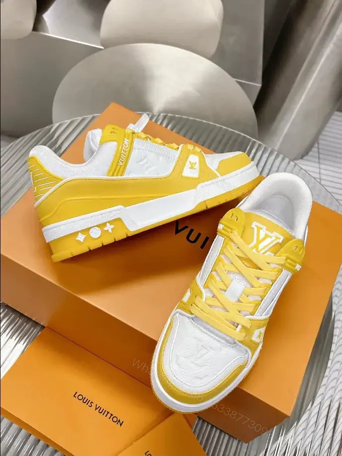 View 9 of LOUIS VUITTON TRAINERS SNEAKES IN WHITE AND YELLOW– LSVT377