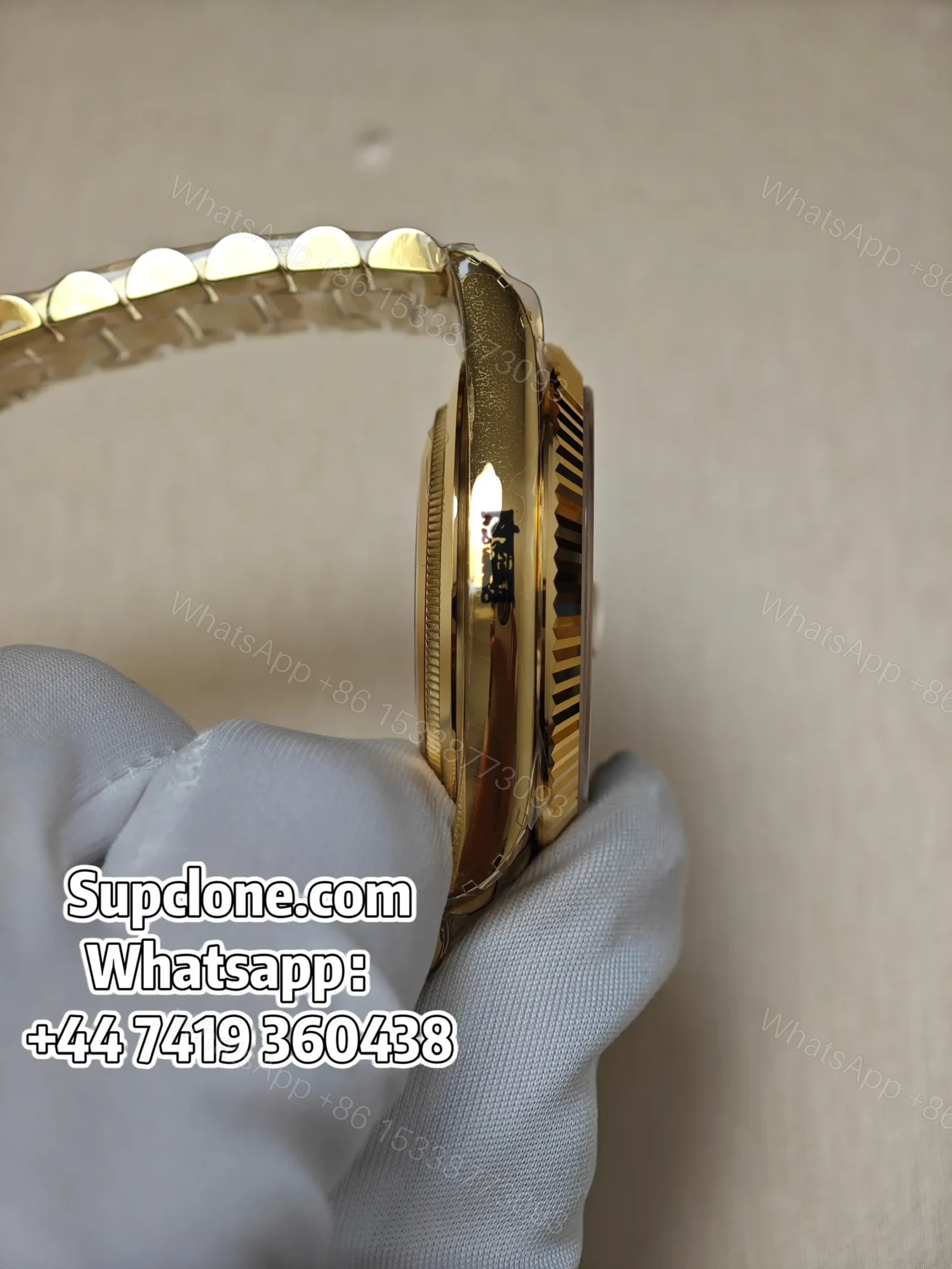 View 9 of Rolex Day-Date 40mm Yellow Gold Black Diamond Dial – Super Clone 1:1 Cal. 3255