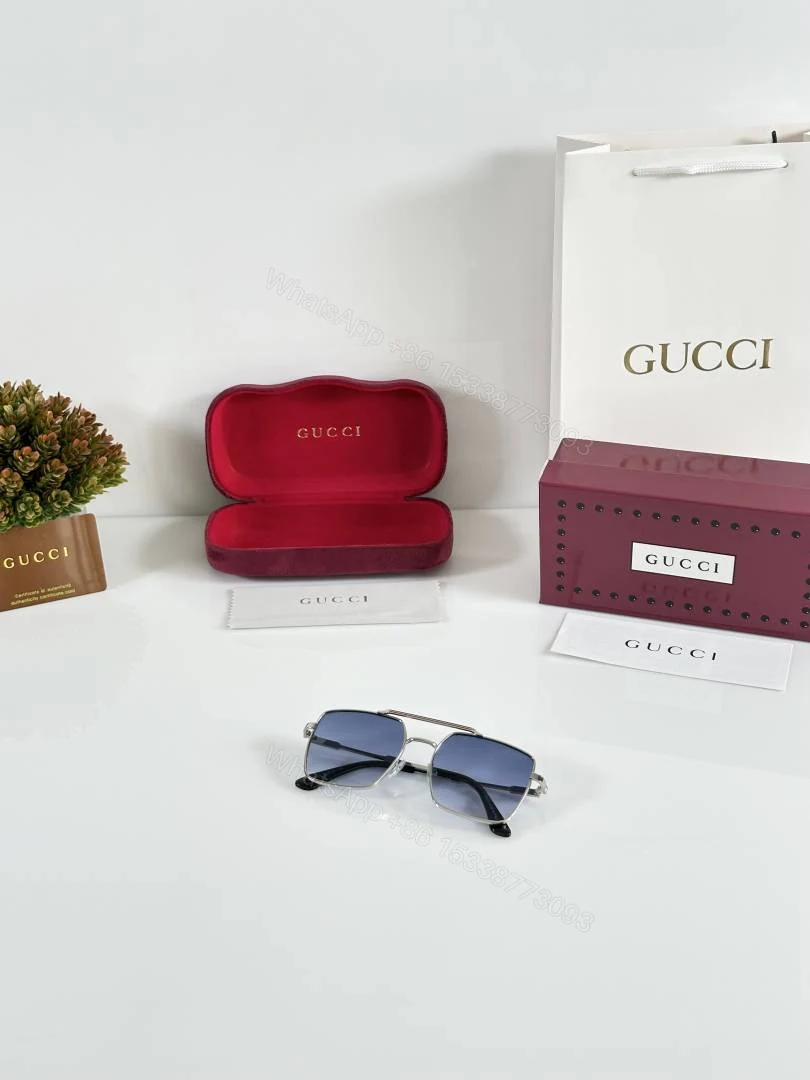 View 4 of First Copy Gucci 5055 Silver Blue Sunglasses