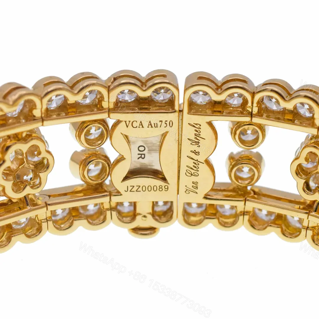 View 7 of Van Cleef Arpels Gold Diamond Snowflake Bracelet