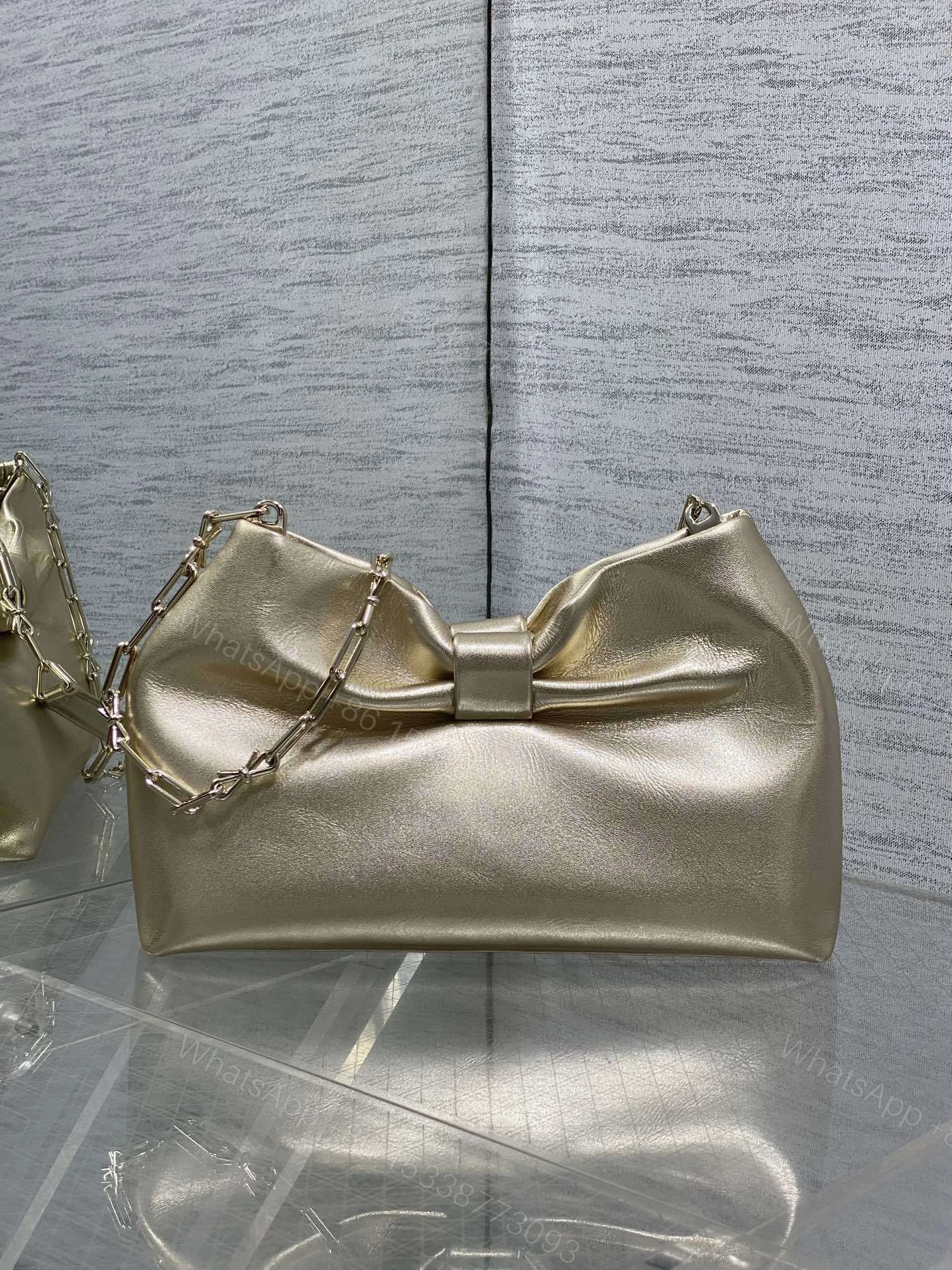 View 4 of Dior Bow Bag Gold Lambskin
