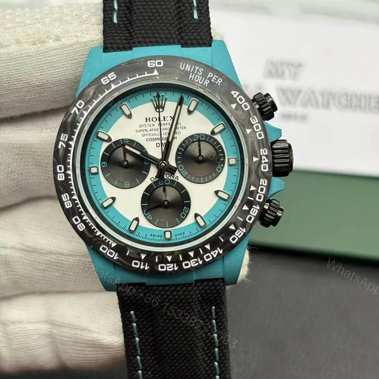 View 3 of Rolex DIW Daytona Carbon Blue Flower