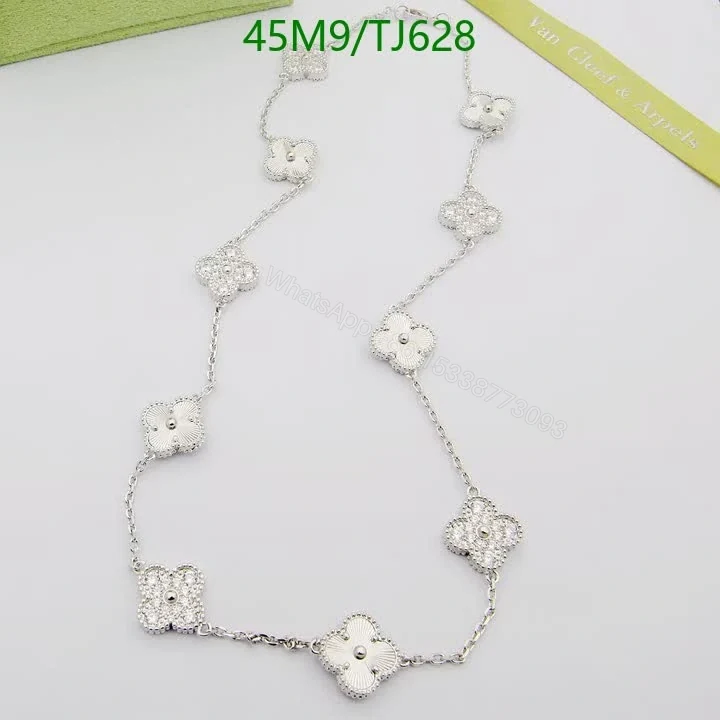 View 4 of Van Cleef Arpels replica Vintage Alhambra 10-Motif Clover Chain Necklace