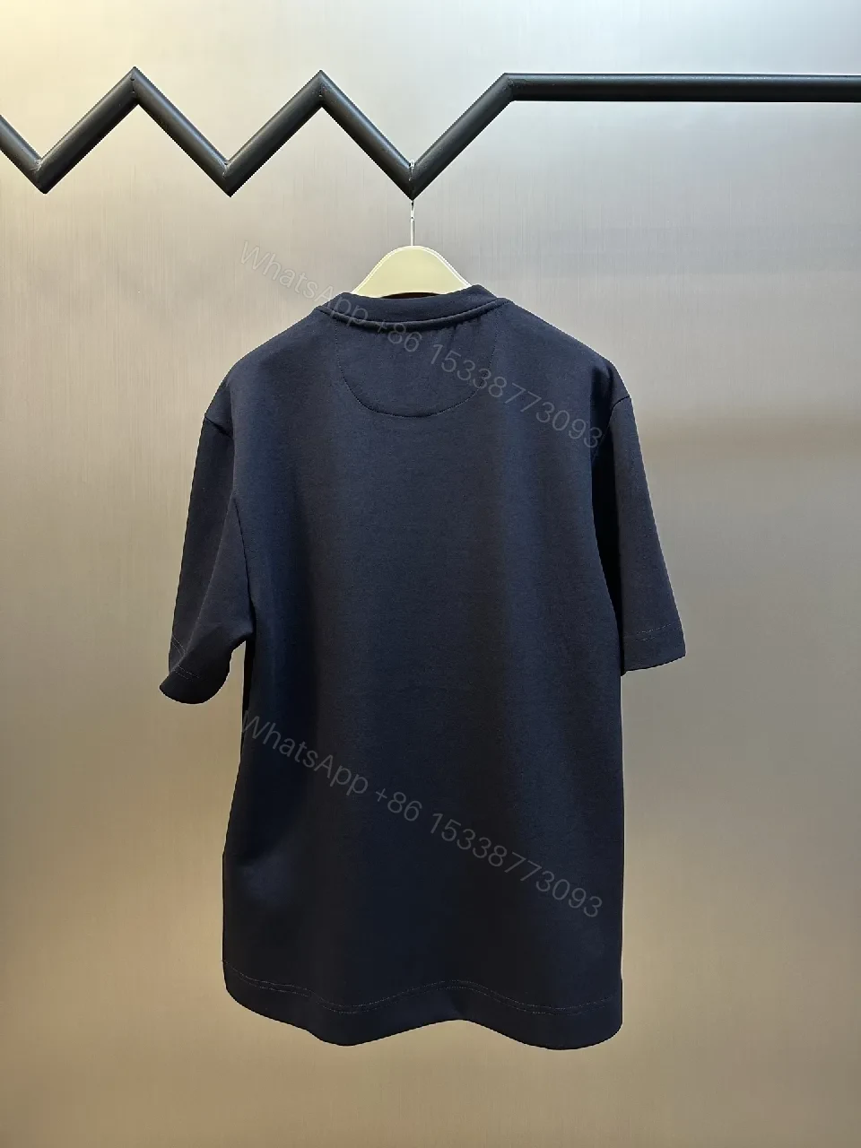 View 4 of Bold Logo Grafitti Tee: Premium Cotton, Cutouts, Navy