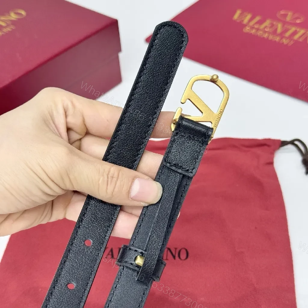 View 4 of Chic Black Leather Belt with Gold Buckle—Minimal Lux Belt