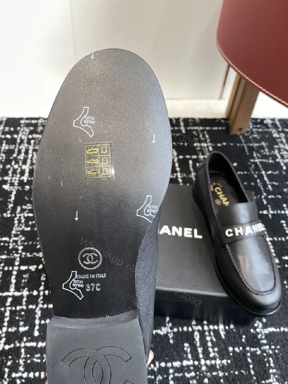 View 5 of Black Leather Slip-On Loafers with Signature Band Jeg-Style Luxe Shoes