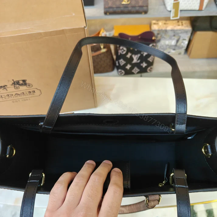 View 4 of FIRST COPY COACH MAGGIE TOTE BAG ULTRA PREMIUM EDITION IN CHOCOLATE BROWN