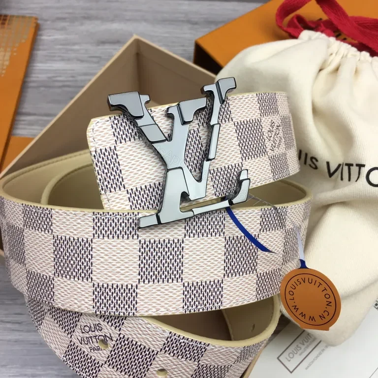 View 5 of Louis Vuitton Damier Belt: Signature Checker, Matte Buckle, Luxury Comfort