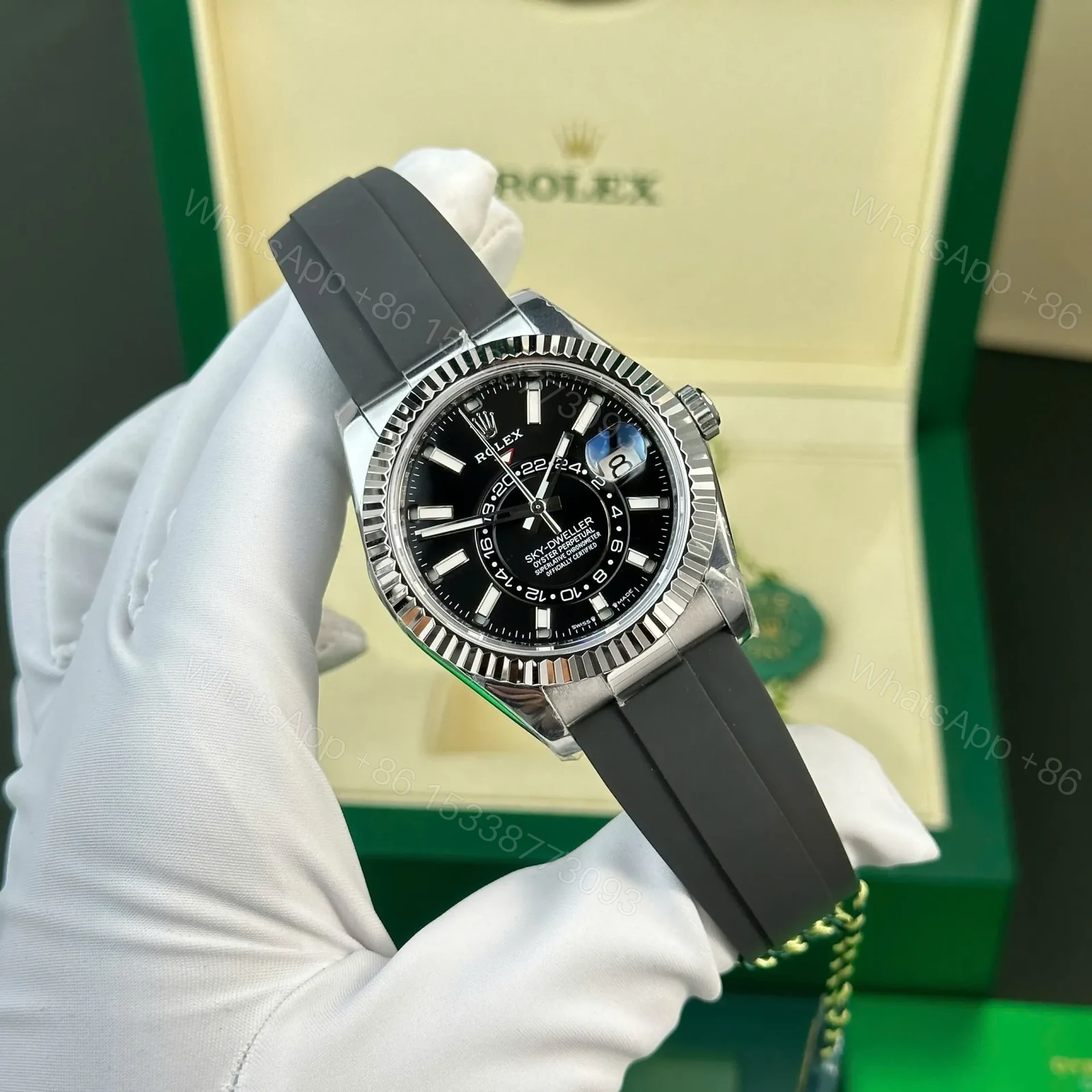 View 2 of Superclone Rolex Sky-Dweller Bright black Dial 336239