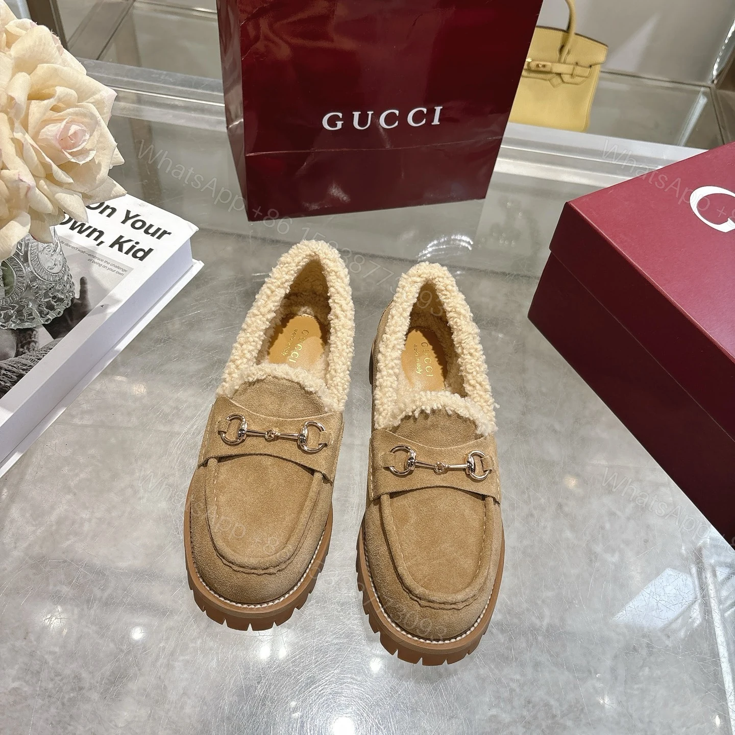 View 3 of Gucci Women Loafer With Horsebit Beige 836060 Aaa5U 9556