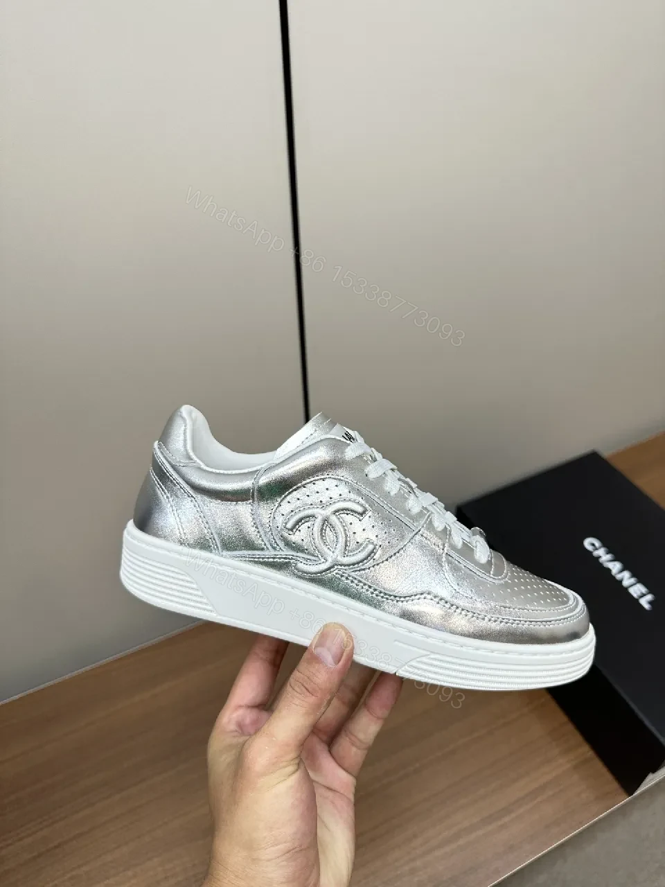 Shimmering Metallic Platform Sneaker: Luxe Street Style Sneaker — view 1