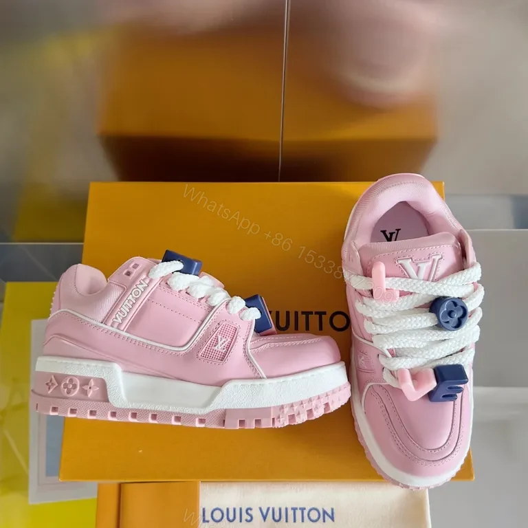 View 7 of Pink Luxe Louis-Inspired Sneaker: Sculpted Comfort, High-Top