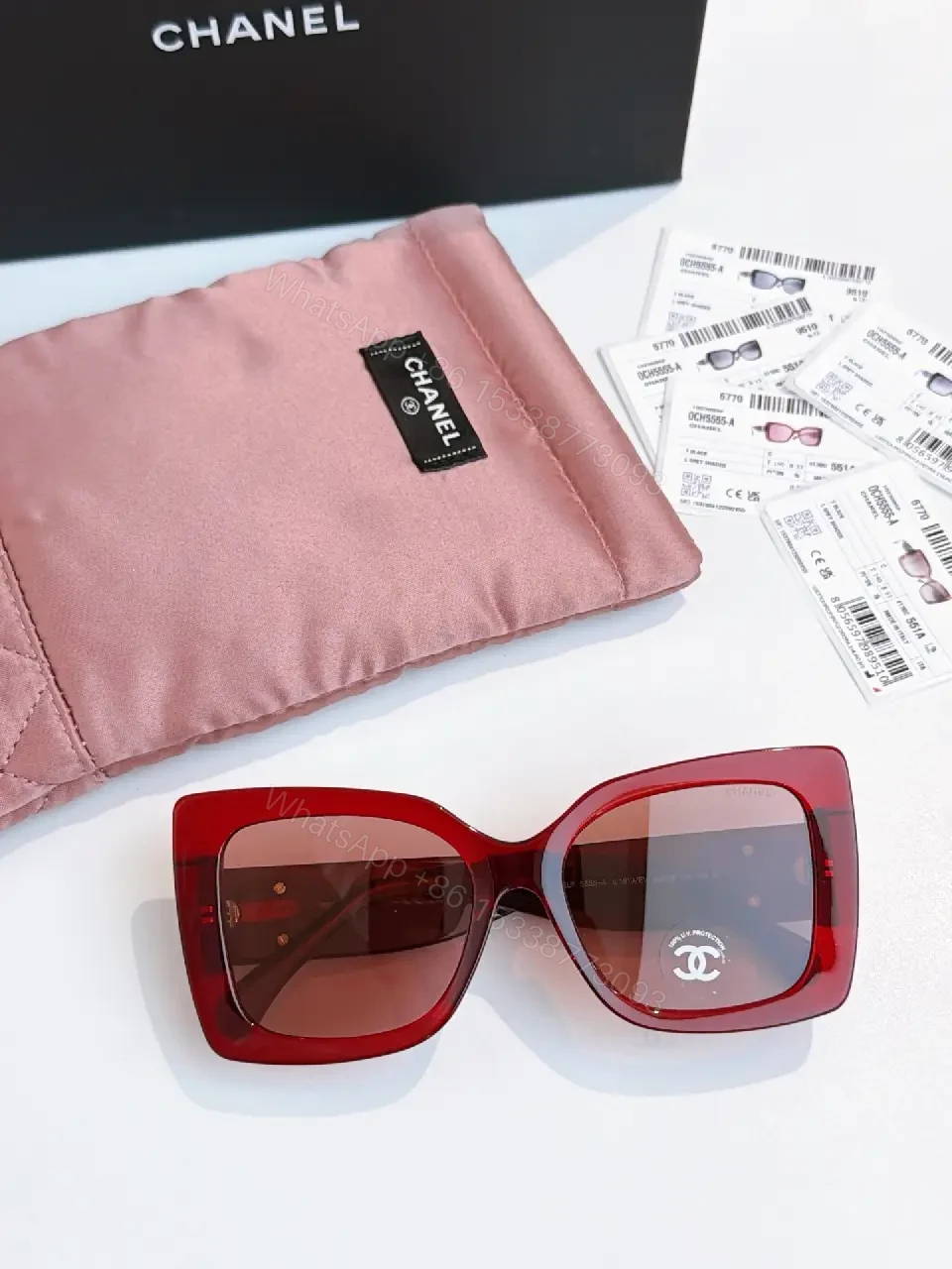 View 2 of Oversized Square Sunglasses with Luxe UV Shield, Polished Noir