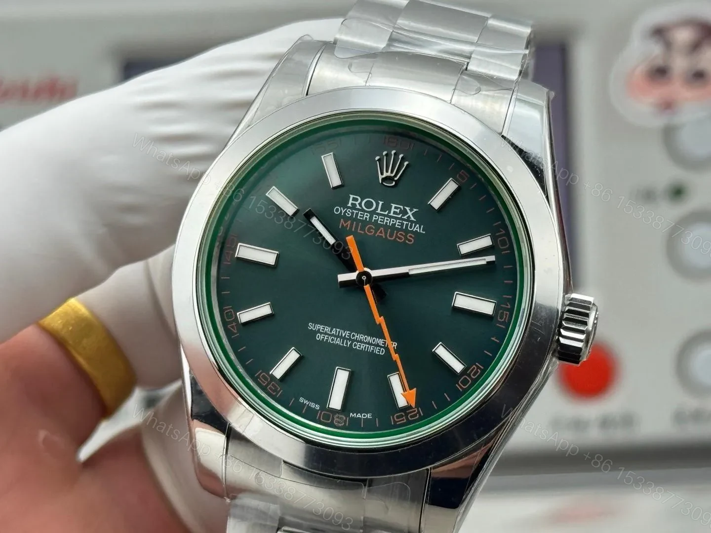Rolex Milgauss Green Sapphire Crystal Replica 40mm 116400GV — view 1