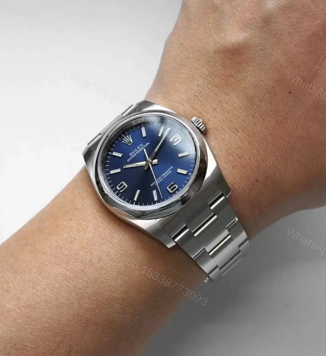 View 9 of Fake Rolex Oyster Perpetual Blue Dial Best Oyster Bracelet 36MM 116000-0002