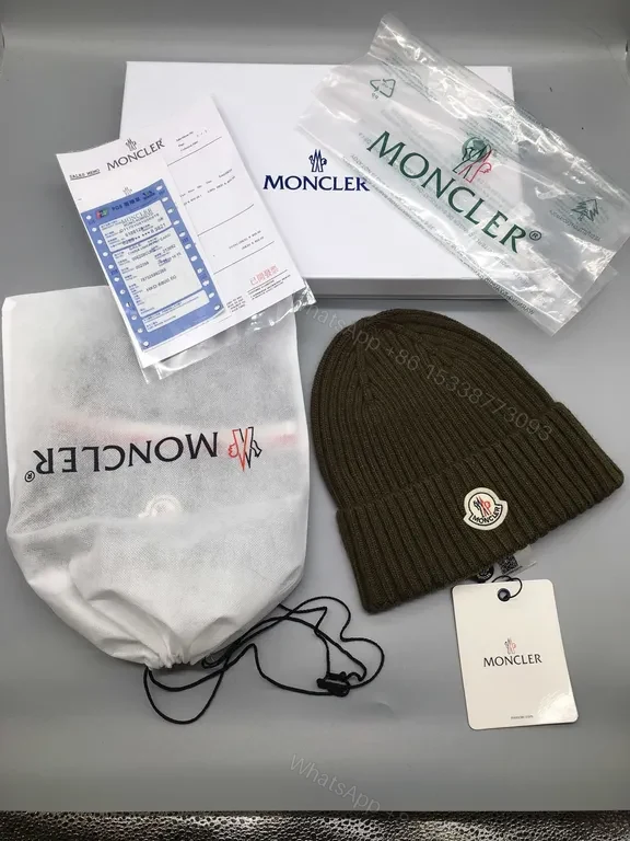 View 2 of Soft Rose Moncler Beanie: Warmth, Subtle Luxury, Knit Hat