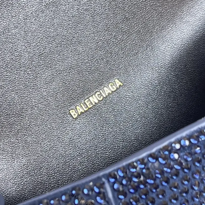 View 12 of 高仿Balenciaga*Hourglass系列沙漏包滿鑽深藍色XS