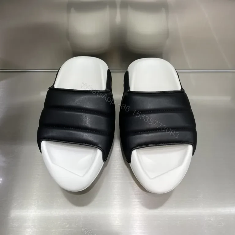 View 3 of Monochrome Balmain Slides: Premium Leather Comfort