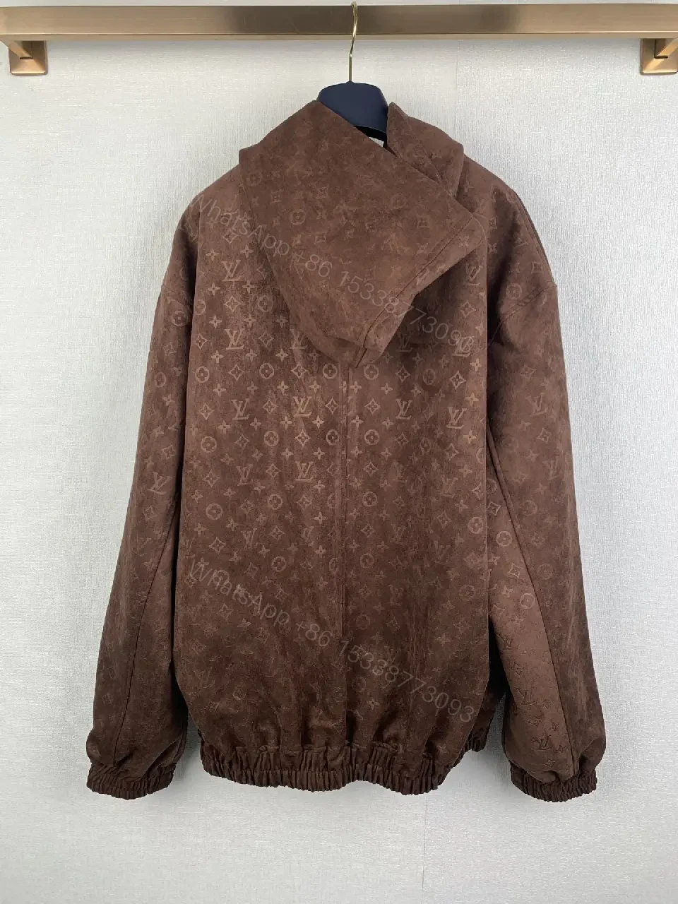 View 7 of Brown Monogram Windbreaker: Cozy Modern Luxury Jacket