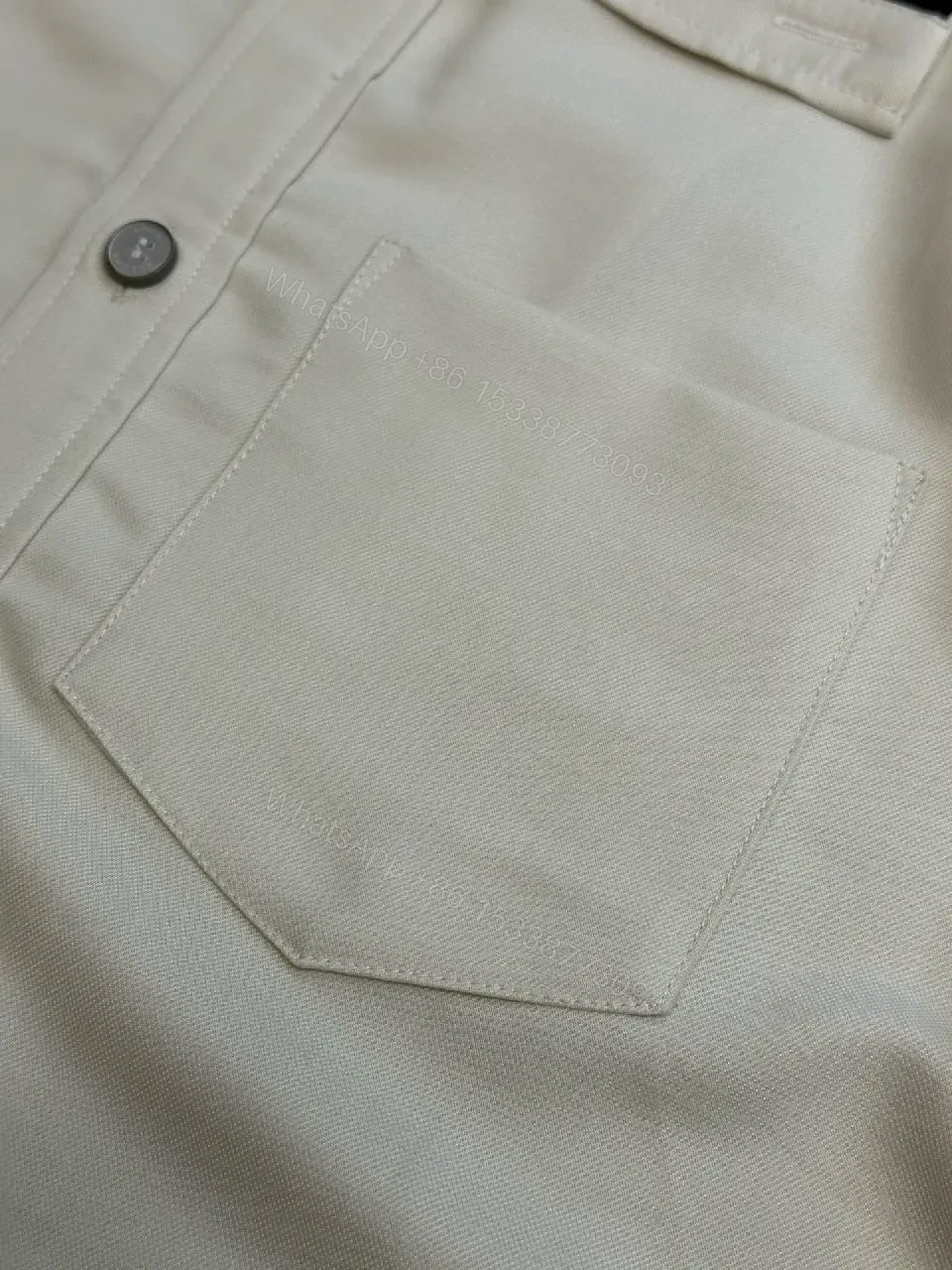 View 5 of Off-White/ Brown Collar Polo Shirt with Color Block Panels