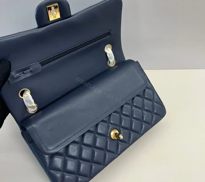 View 6 of Chanel Classic Flap Dark Navy Blue Handbag