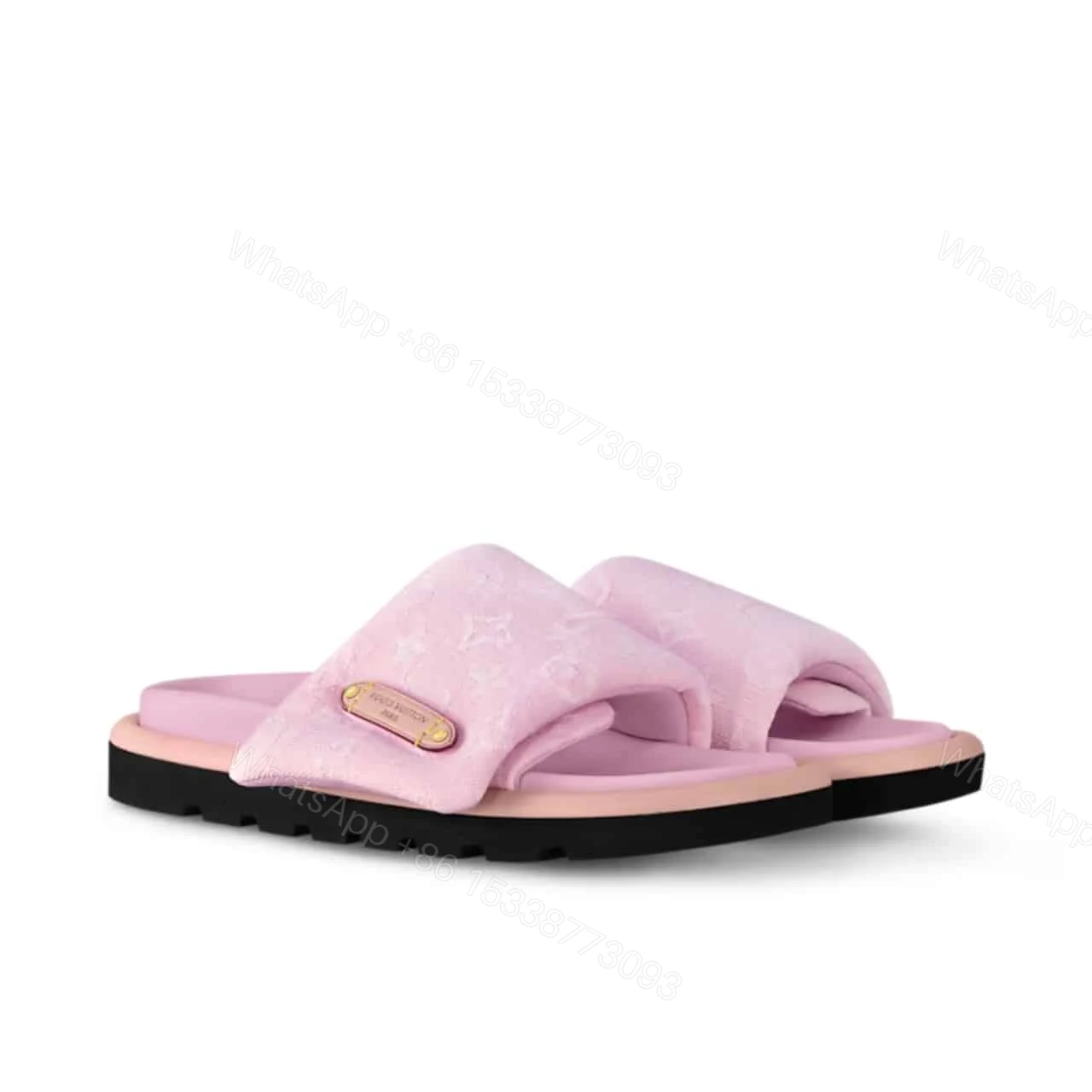 LOUIS VUITTON POOL PILLOW FLAT COMFORT MULE ROSE 1AGUZD — view 1