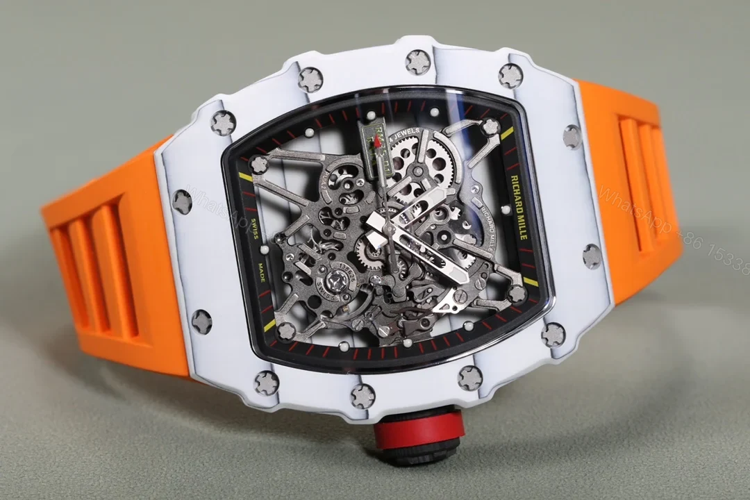 View 5 of Richard Mille RM35-01 NTPT Carbon Fiber RMUL3 White Case Orange Strap Watch RM35-01-WCASE-ORSTR