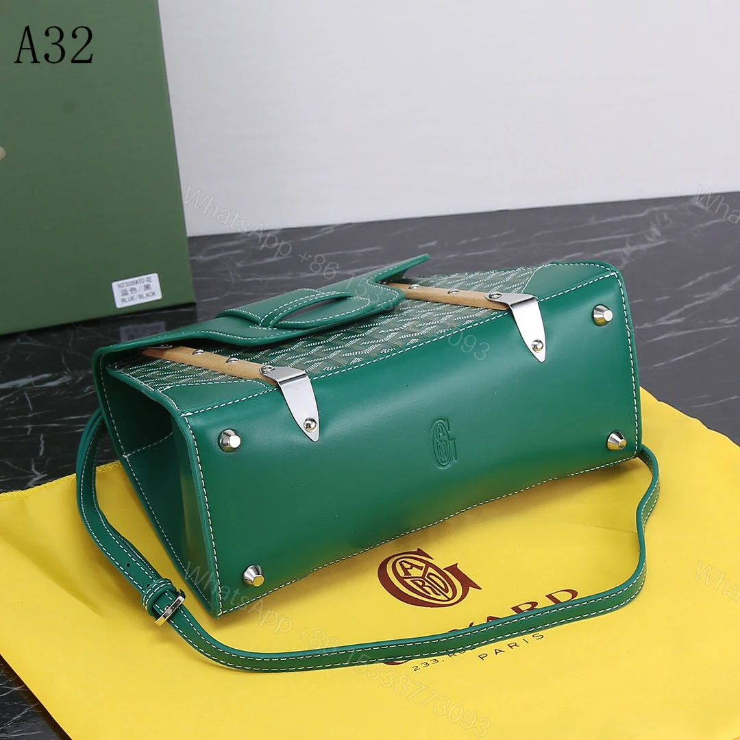 View 7 of GOYARD SAIGON PM BAG GREEN 20CM