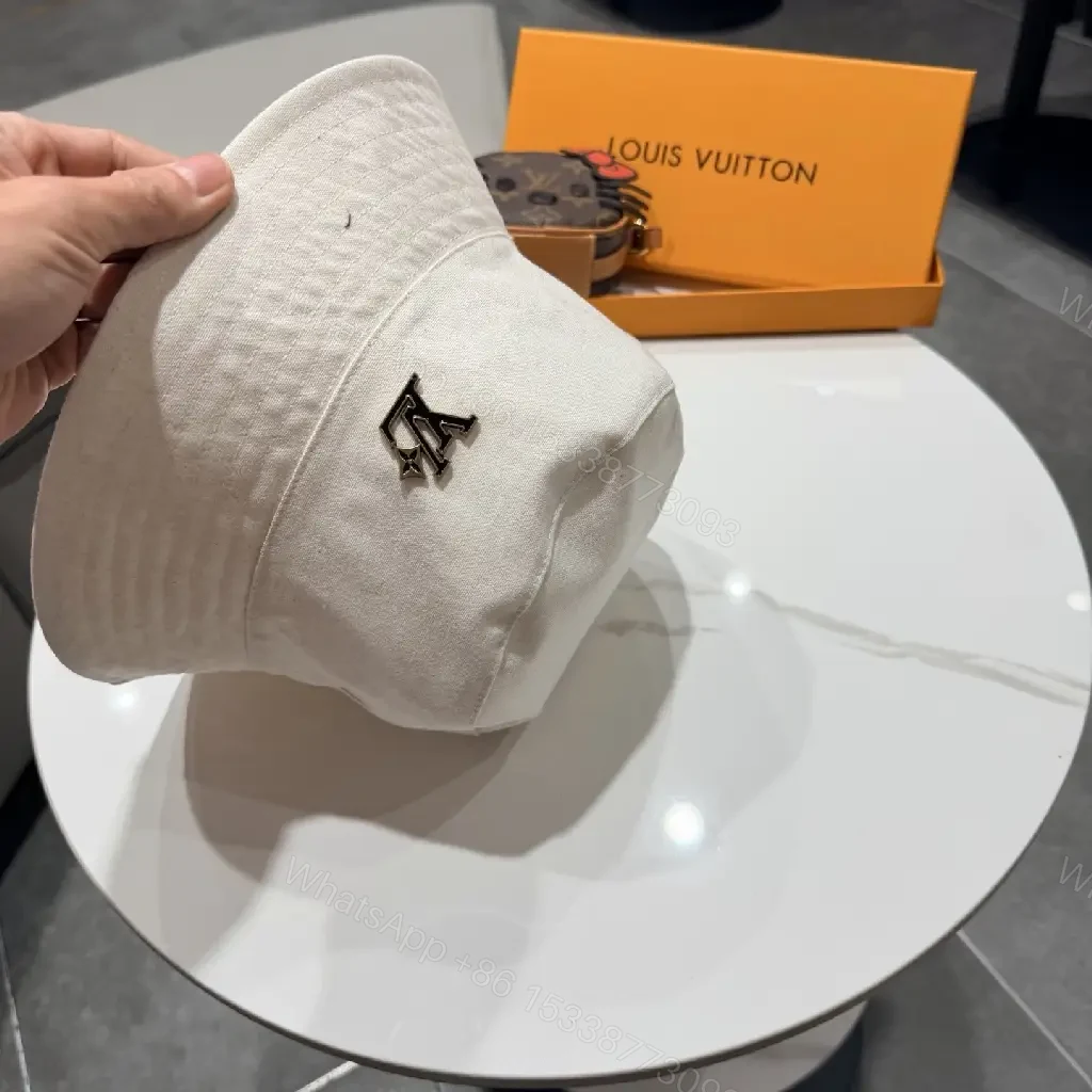 View 7 of Soft-Tone Beige Cotton Hat with Signature Accent