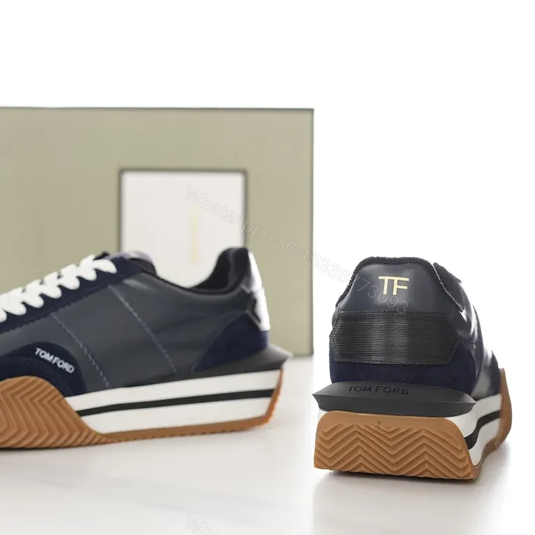 View 4 of Navy Suede & Leather Sneaker â€” Tom Ford Luxury Comfort