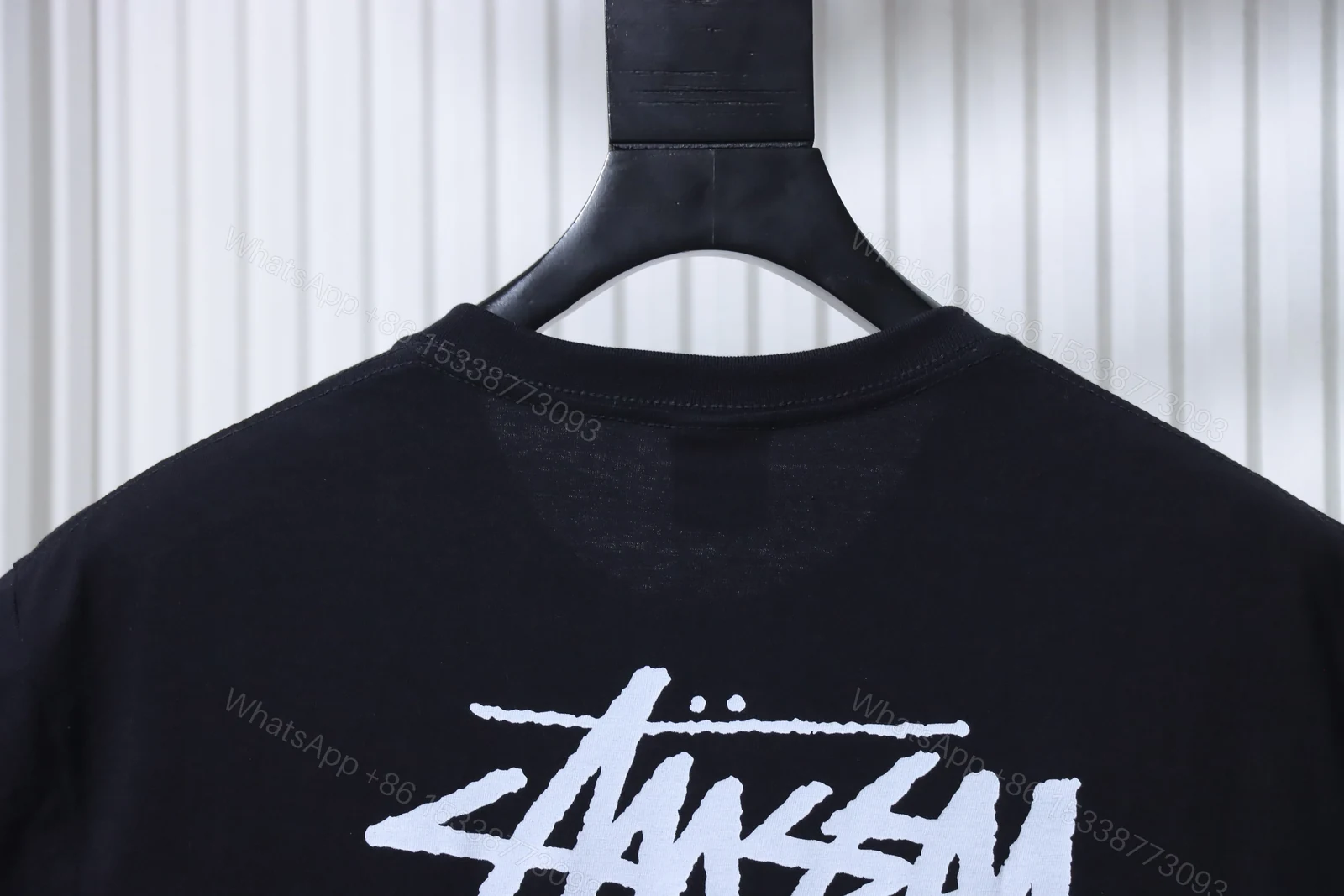 View 3 of Stussy World Tour Collection Printed Short Sleeve Shirt Black