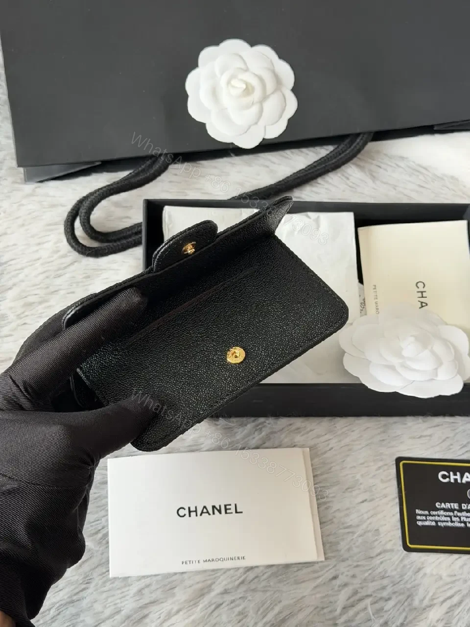 View 10 of Chic Textured Wallet on Chain — Compact Luxury, Everyday Versatility