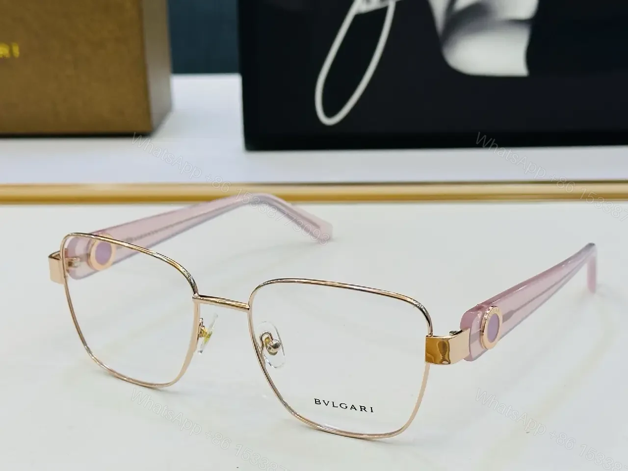 View 6 of Titanium Frame Eyewear: Two-Tone, Oversized Square Glasses