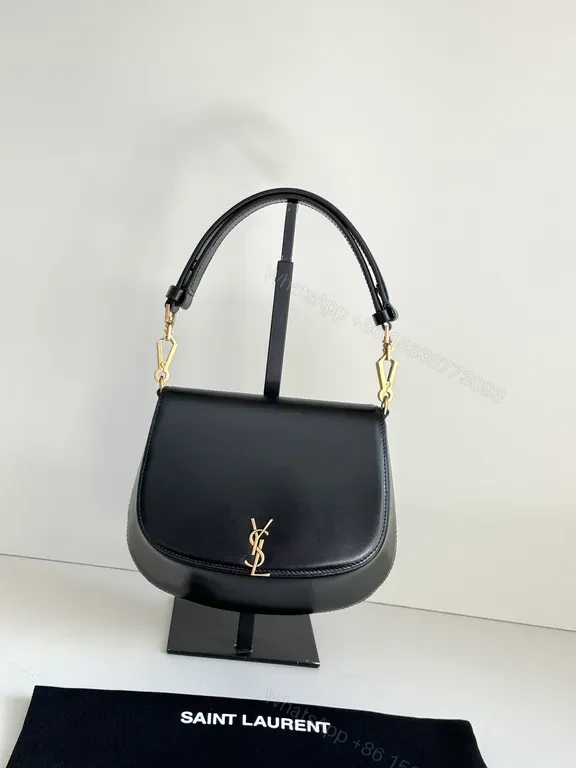 Saint Laurent Black Leather Shoulder Bag with Gold Hardware — view 1