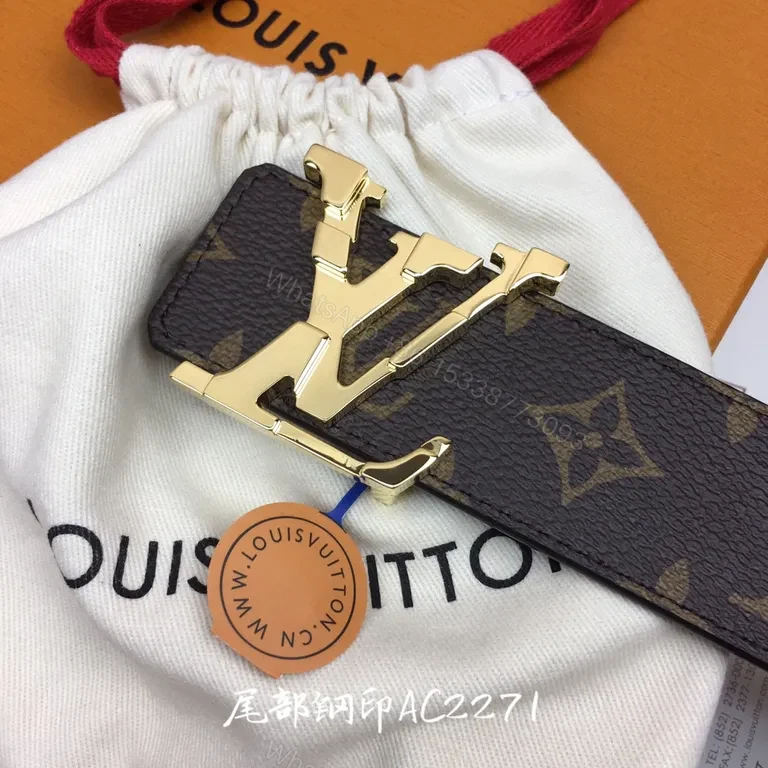 View 4 of Iconic Monogram Belt with Gold LV Buckle â€“ Everyday Luxury