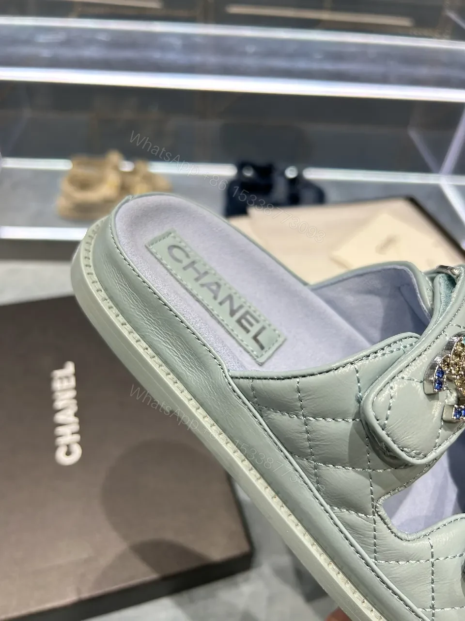 View 9 of Quilted Sandals: Subtle Shine, All-Day Comfort, Dual-Strap