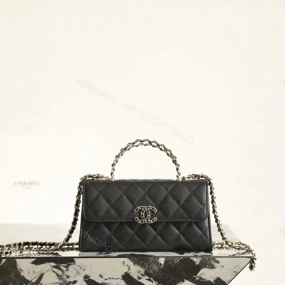 高仿Chanel*23P系列AP3238亮面小牛皮單肩包黑色免檢版 — view 1