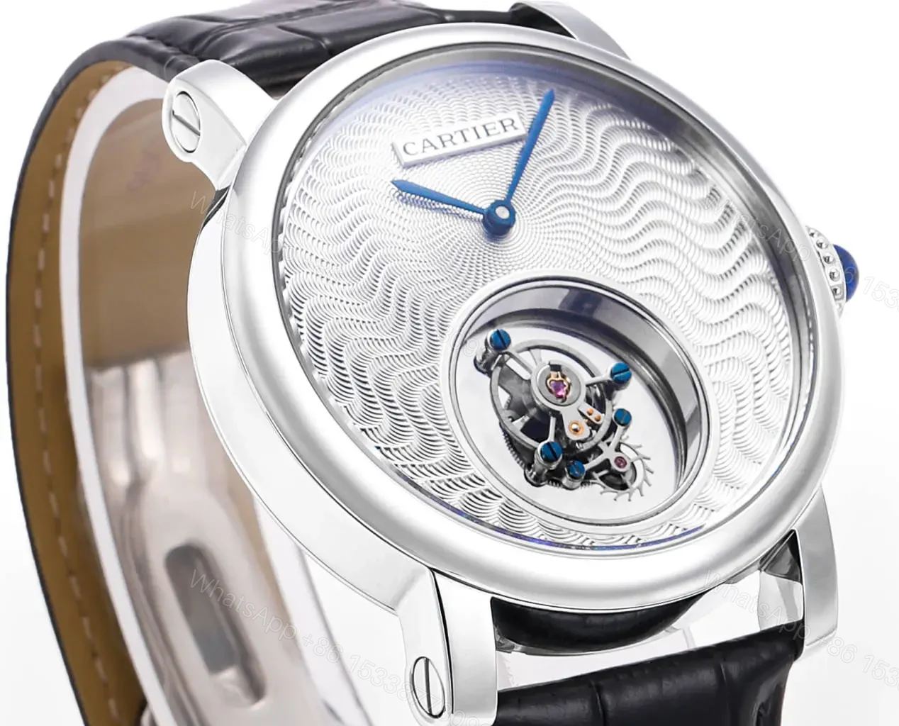 View 4 of Cartier Rotonde Double Tourbillon 45mm Leather Strap Premium Edition CARTIER-ROTONDE-TB-45